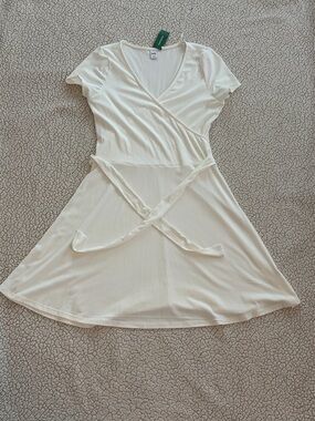 Simons Twik Ribbed Tie-Back Crossover Mini Dress